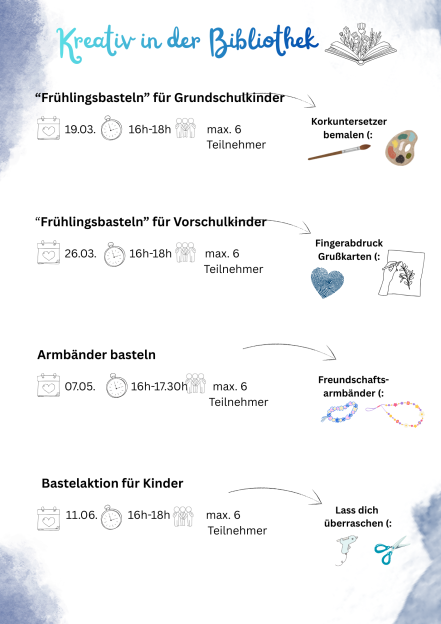 Plakat zu Kreativveranstaltungen